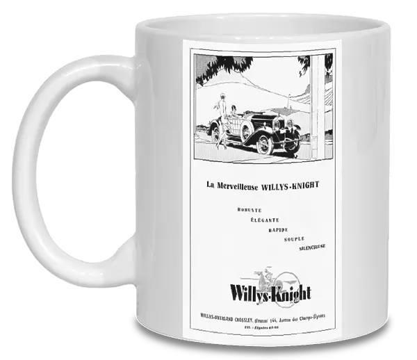 Advert for Willys Knight cars, Paris, 1930