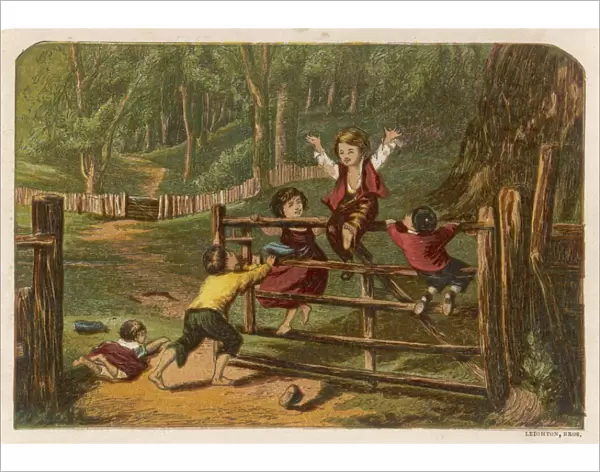 Children Swing on Gate