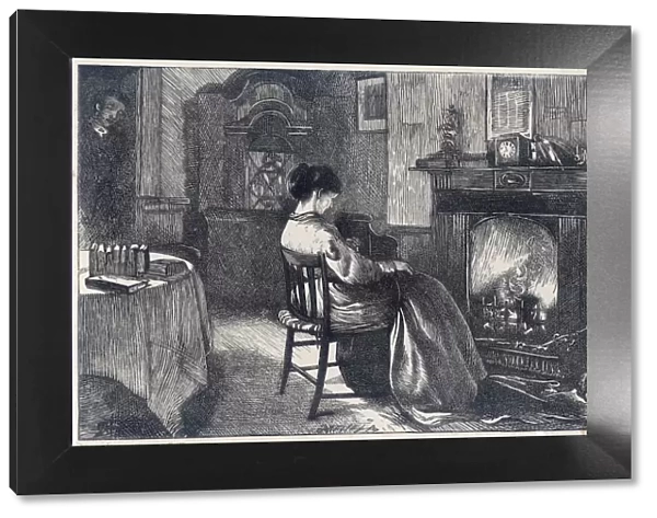 Woman Sits by Fire  /  1867