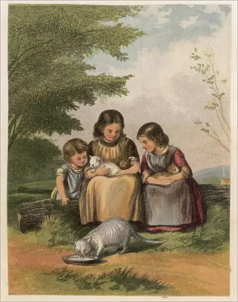 Children and Cats 1850S