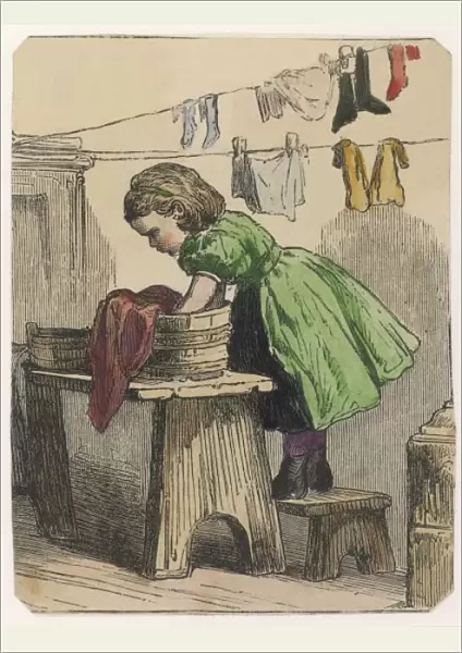 Girl Washes Clothes 1870