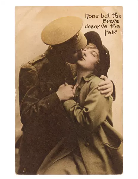 Ww1 Postcard Kissing
