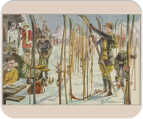 Taking a Ski Break 1927