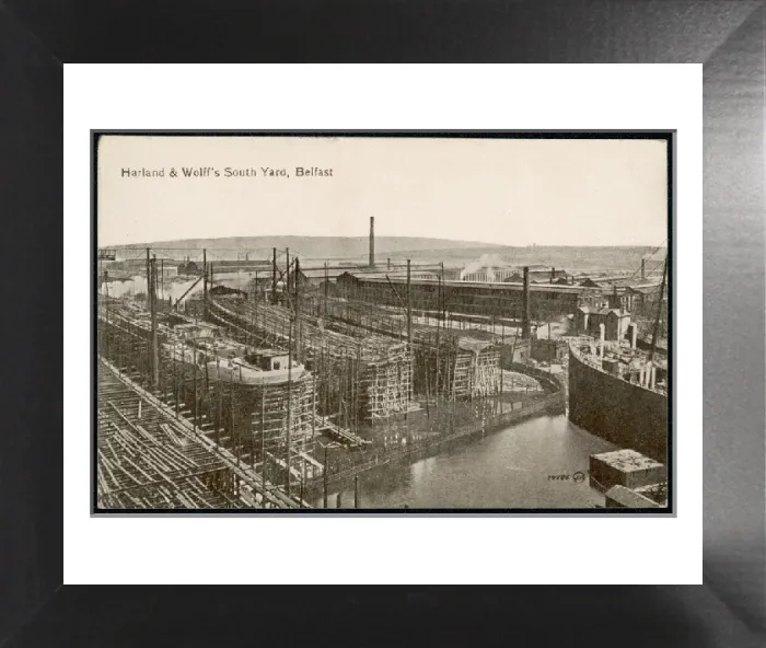 Framed Print : Early 20th Century Print of Harland and Wolff's South Yard