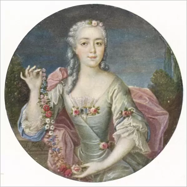 C18 LADY. Unknown French lady, evidently fond of flowers