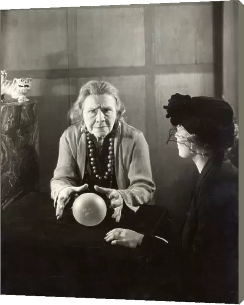 Woman Reads Crystal Ball