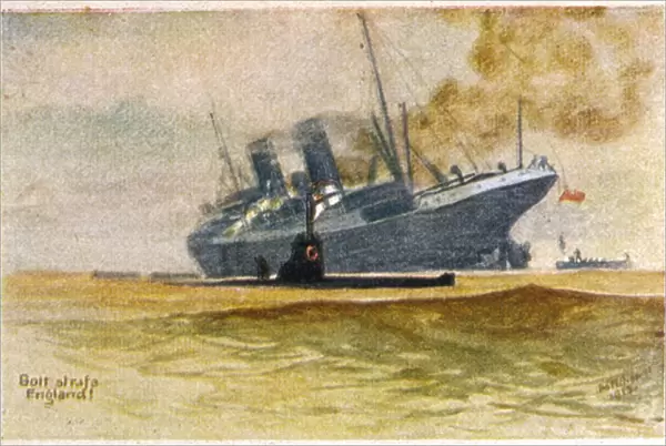U-Boat and Victim 1915