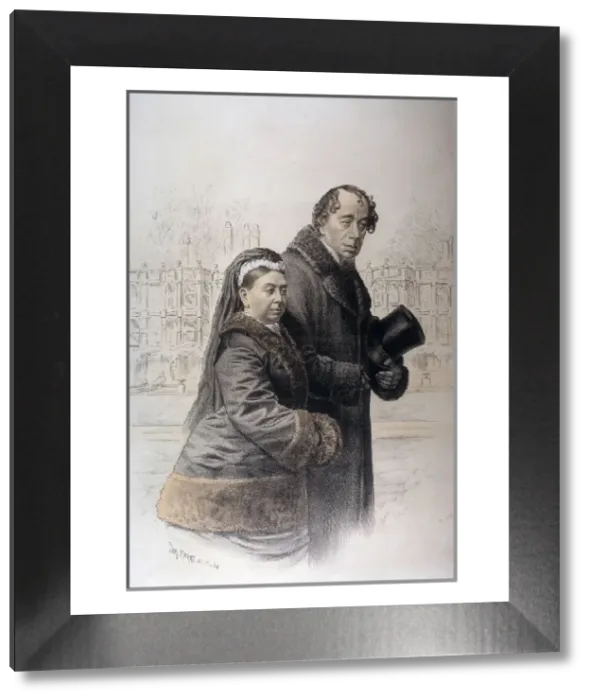 Framed Print : Queen Victoria Print with Disraeli at Hughenden Manor Framed Print : Queen Victoria Print with Disraeli at Hughenden Manor