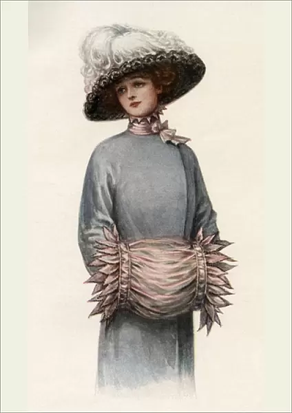 Edwardian lady with muff designed by Mrs Ralston