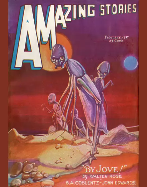 By Jove, Alien Entity, Amazing Stories Scifi Magazine Cover