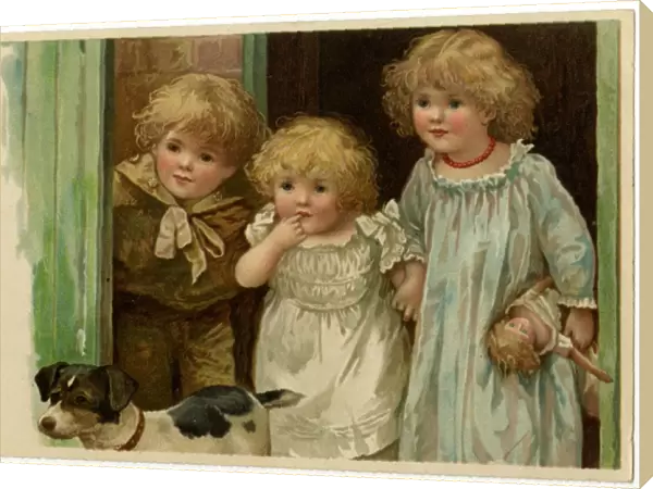 Three Children  /  Dog 1900