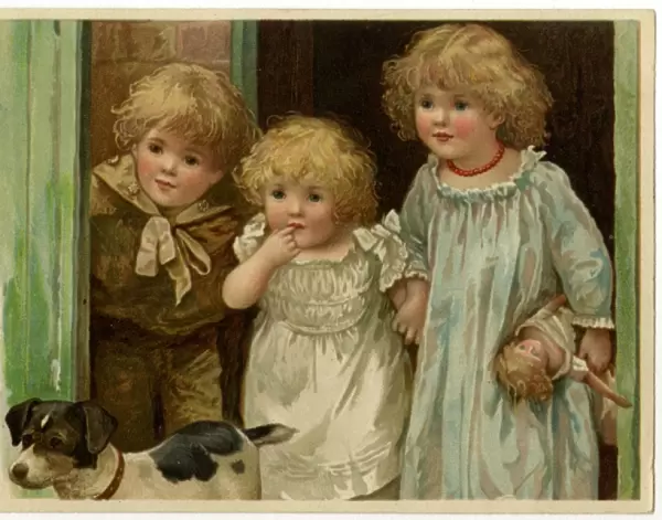 Three Children  /  Dog 1900