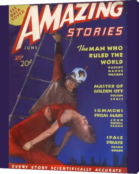 Amazing Stories Scifi magazine cover, Summons from Mars