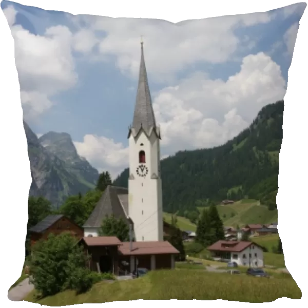 AUSTRIA, Vorarlberg, Schr�n, Heimboden: Parish church, landscape Date: 2010