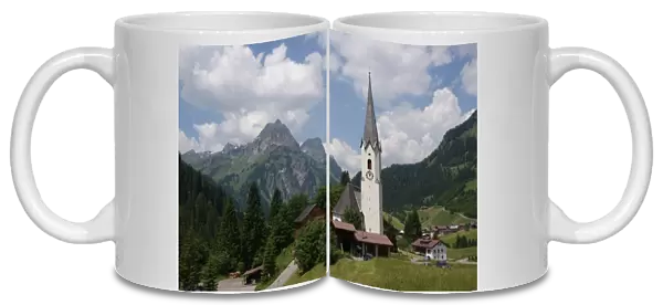 AUSTRIA, Vorarlberg, Schr�n, Heimboden: Parish church, landscape Date: 2010