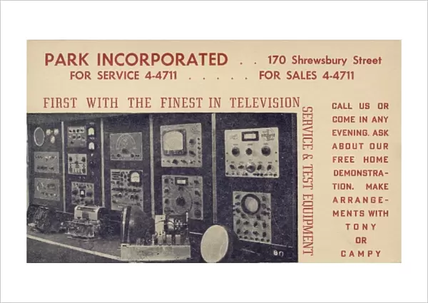 Early US Televsion Shop Advertisement