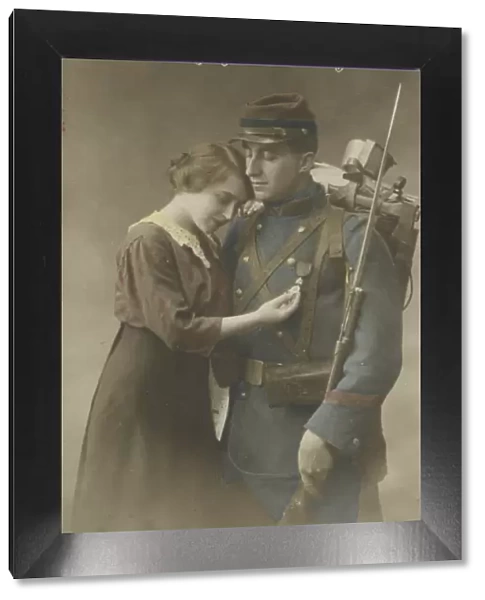 Frenchwoman with returning soldier