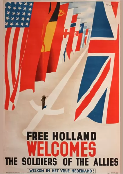 Poster, Free Holland Welcomes the Soldiers of the Allies
