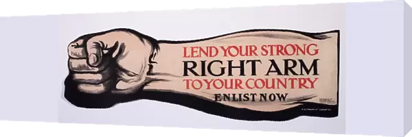 Poster, Lend Your Strong Right Arm to your Country