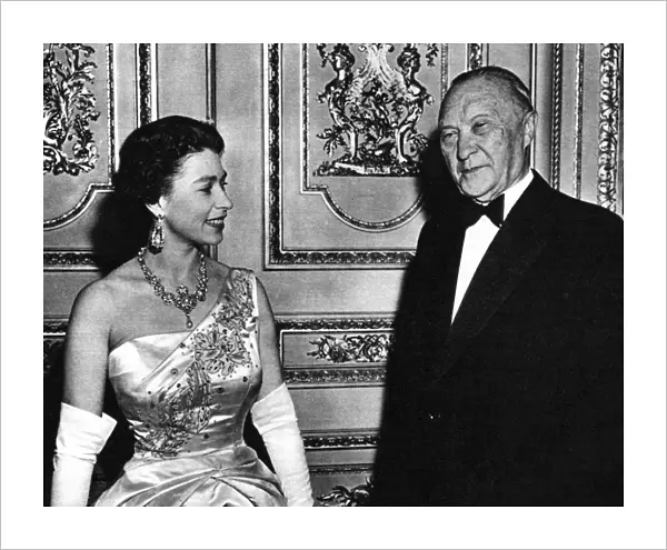Queen Elizabeth II and Konrad Adenauer