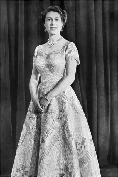 Queen Elizabeth II in her Coronation gown