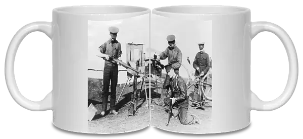 Canadian armourers repairing rifles, Salisbury Plain, WW1