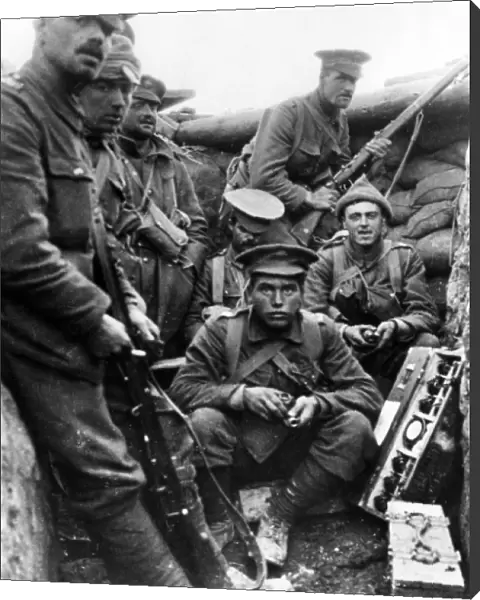 Scots Guards in trench on Western Front, WW1