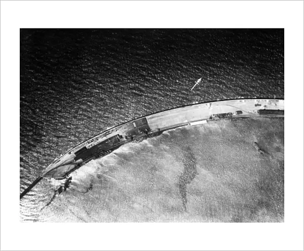 Aerial photograph of Zeebrugge, Belgium, during WW1