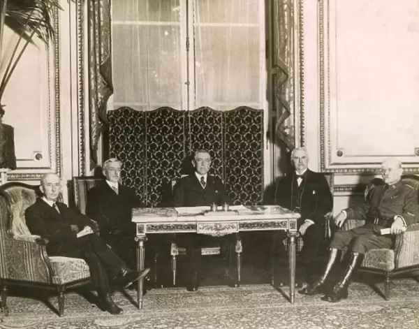 President Wilson and others in Paris, France