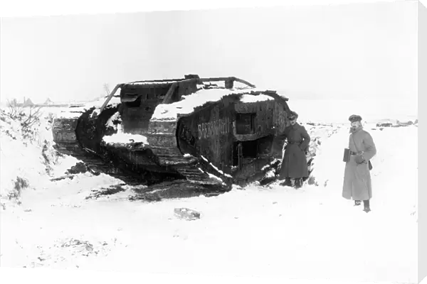 British tank on Western Front, WW1