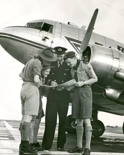 Scouts with British Airways Officer