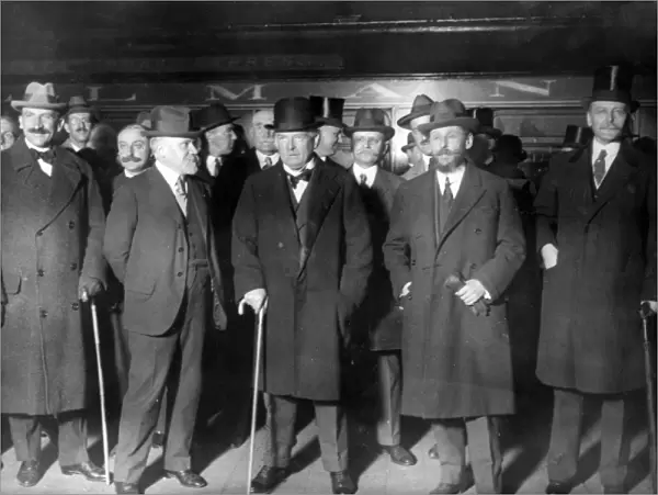 Lloyd George and others on a railway platform