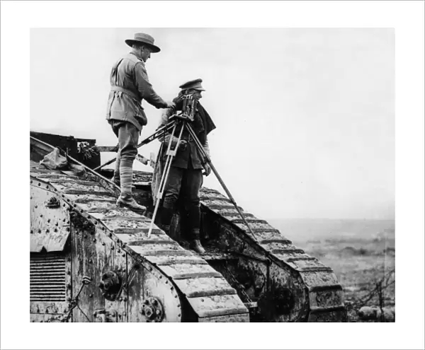 Captain Wilkins, photographer, near Roussoy, France, WW1