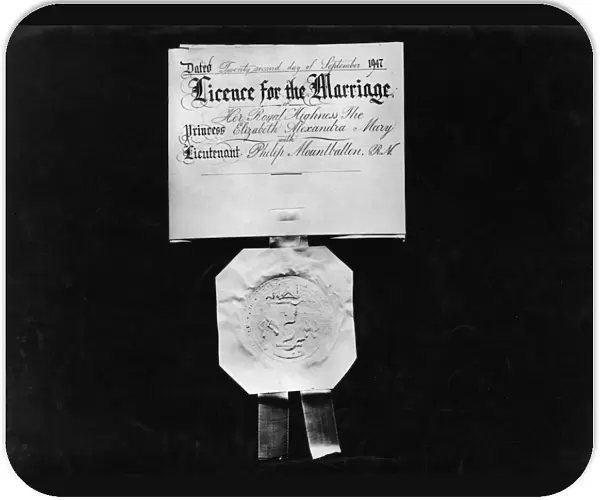 Marriage certificate of Queen Elizabeth II