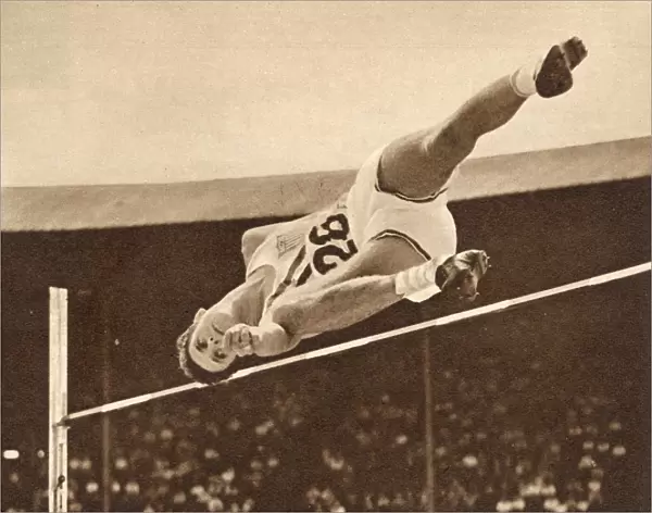 McGrew does the high jump, 1948 London Olympics