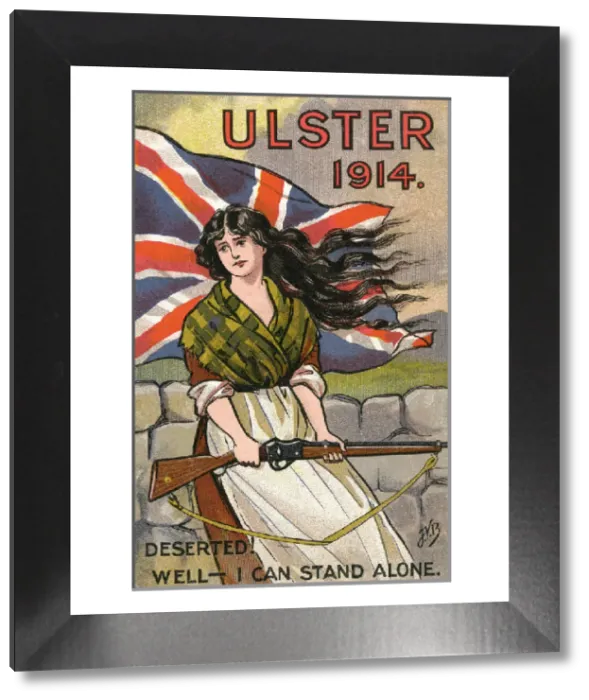 Framed Print : Ulster 1914 Print: Loyalist Woman Defending the British Flag Framed Print : Ulster 1914 Print: Loyalist Woman Defending the British Flag