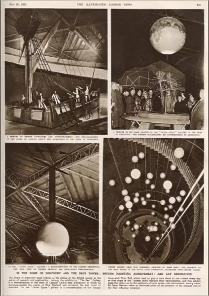 Exhibits in Dome of Discovery and Shot Tower, London
