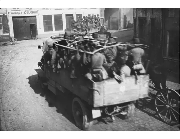 Austrian infantry in trucks, Western Front, WW1