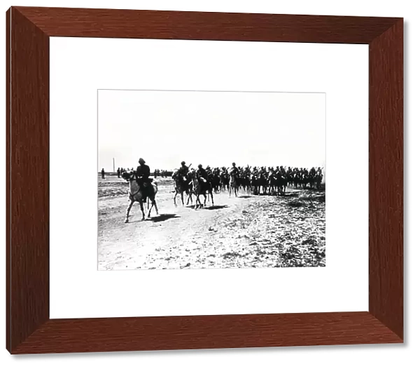 Turkish cavalry in action in Gaza, WW1