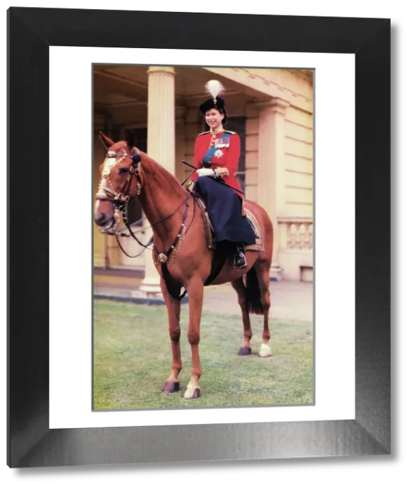 Framed Print : Queen Elizabeth II in Grenadier Guards Uniform Print c.1953