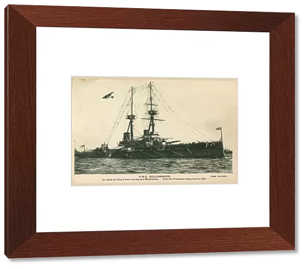 The HMS Collingwood and seaplane