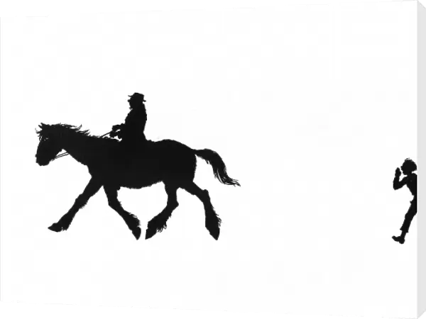 Dunderpate runs after a farmer on his mare