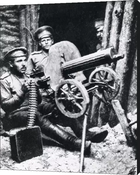 Russian machine gunners on eastern front, WW1