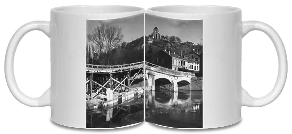 Damaged bridge at Dun sur Meuse, France, WW1