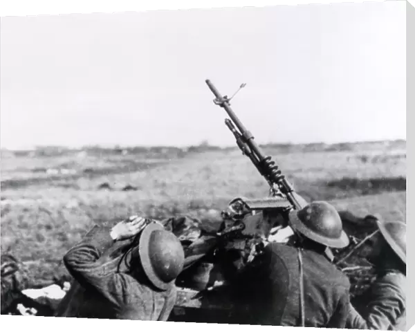 American anti-aircraft action, Chemin des Dames, WW1