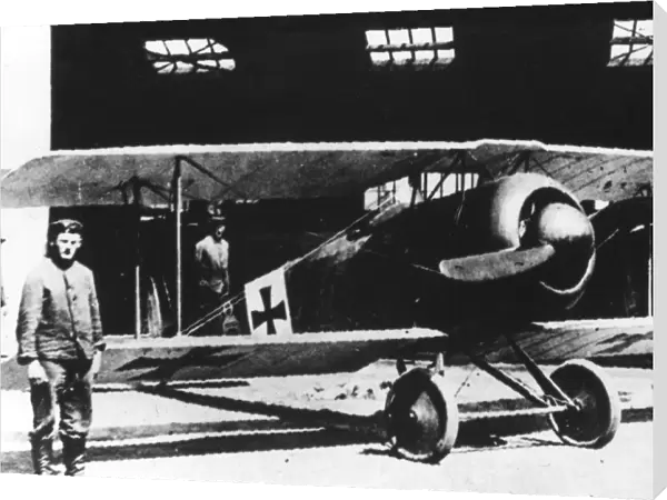 German Fokker D. V fighter biplane, WW1