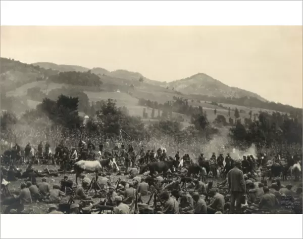 Austrian army encampment, Serbia, WW1