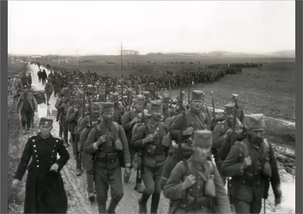 Serbian army marching to Mikra, near Salonika, WW1