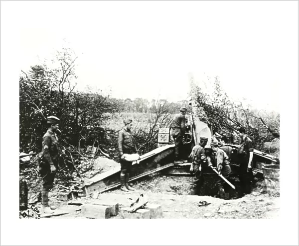 American gunners in action near Tours, France, WW1