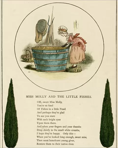 Illustration, Miss Molly and the Little Fishes
